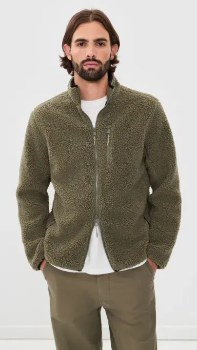 Beyond Yoga Boucle Fleece Zip Jacket ush Olive | Thumbnail 2