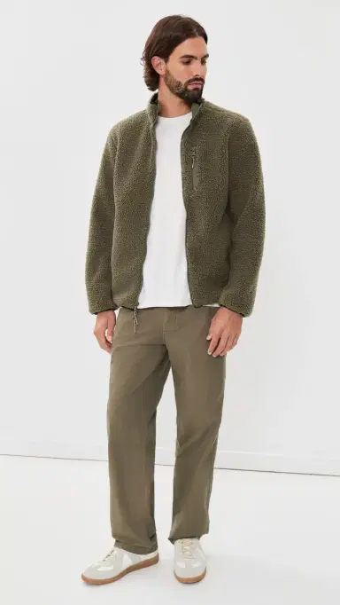 Beyond Yoga Boucle Fleece Zip Jacket ush Olive | Thumbnail 5