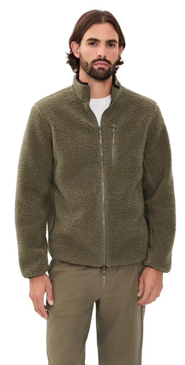 Beyond Yoga Boucle Fleece Zip Jacket ush Olive