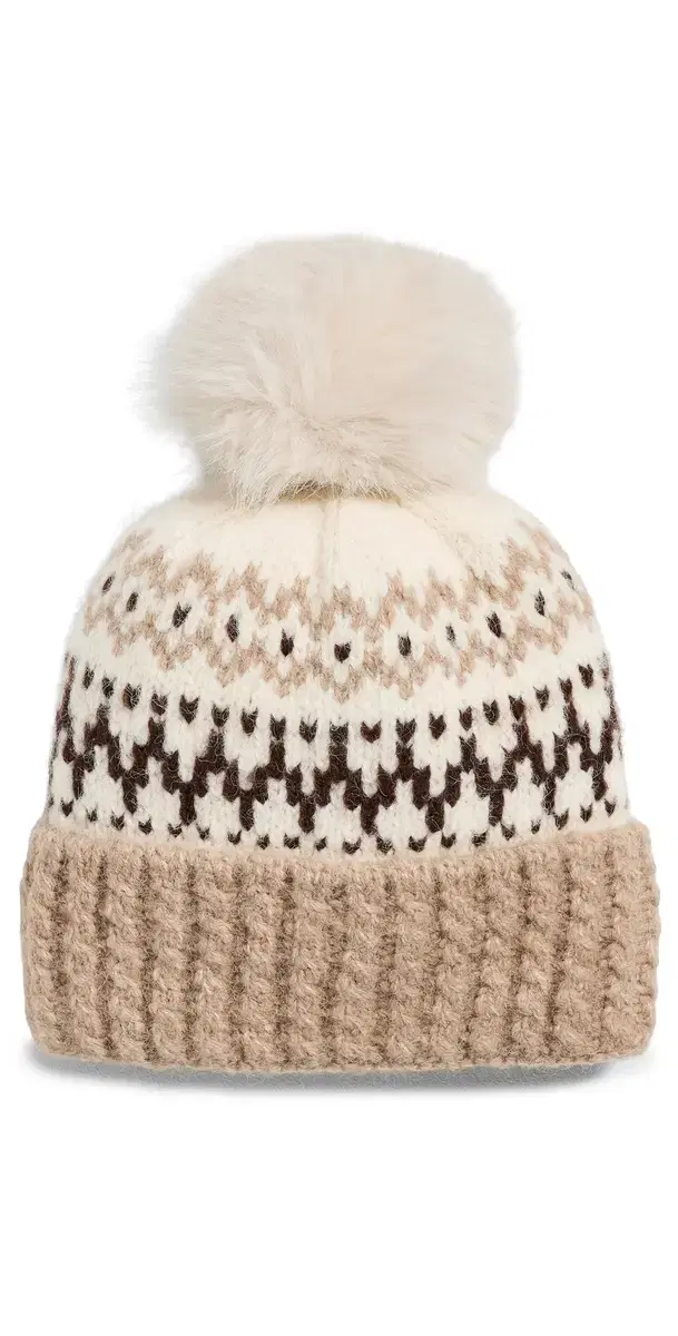 Hat Attack Fair Isle Knit Beanie /Taupe Combo One Size