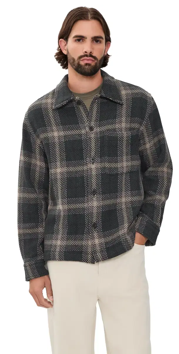 Madewell Chunky Twill Shirt Jacket Obsidian oss Chunky Plaid