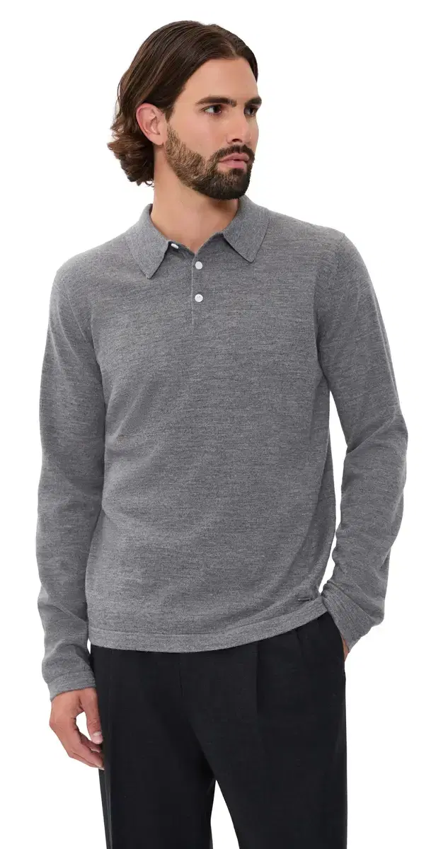 Simkhai Reynolds Polo Sweater Charcoal elange