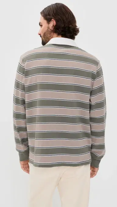 Joe's Jeans Long Sleeve Rugby Shirt Tea Leaf Multi | Thumbnail 3