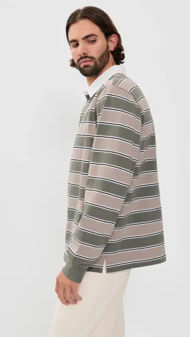 Joe's Jeans Long Sleeve Rugby Shirt Tea Leaf Multi | Thumbnail 4