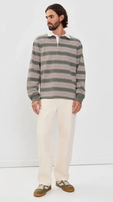 Joe's Jeans Long Sleeve Rugby Shirt Tea Leaf Multi | Thumbnail 5