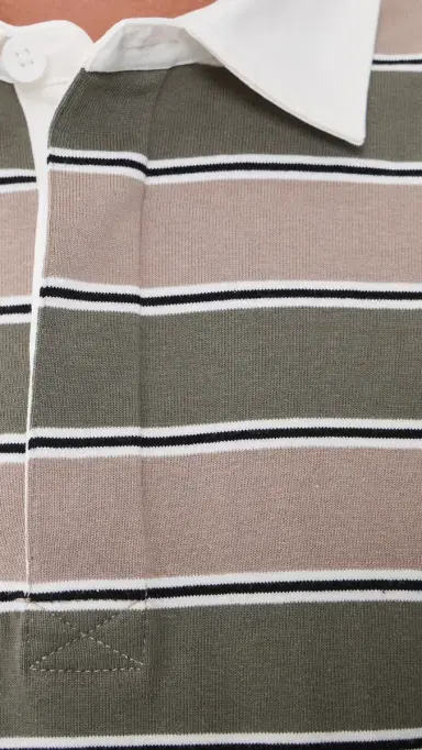 Joe's Jeans Long Sleeve Rugby Shirt Tea Leaf Multi | Thumbnail 6