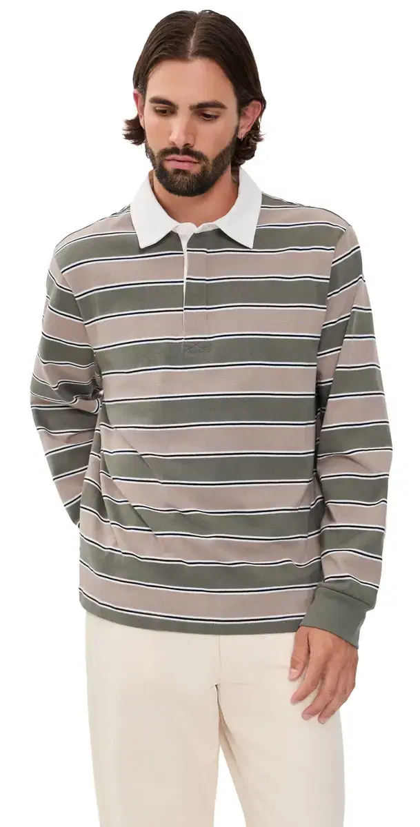 Joe's Jeans Long Sleeve Rugby Shirt Tea Leaf Multi