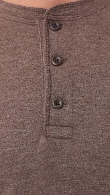 Faherty Cloud Henley Tee Brown Woods Heather | Thumbnail 6