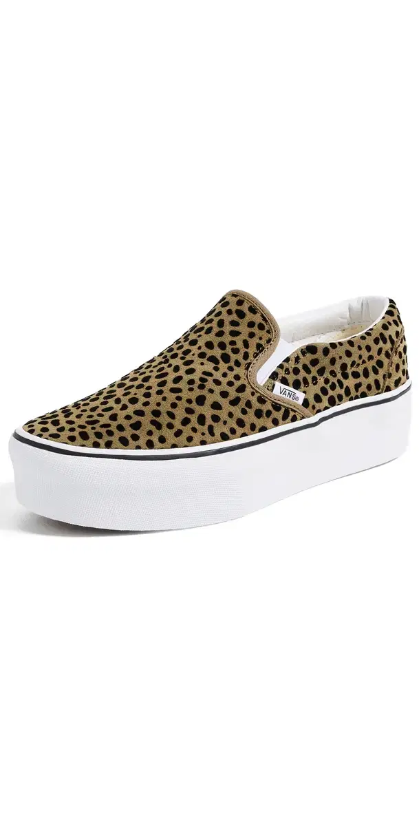 Vans Classic Slip On Stackform Sneakers Spotted Olive Brown/Black M 8/ W 9.5