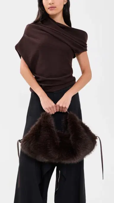 3.1 Phillip Lim Faux Fur Luna Bag Espresso One Size | Thumbnail 3