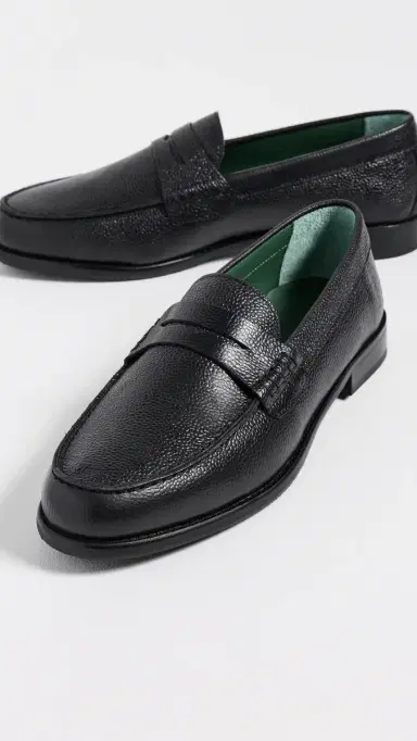 Vinny's Vee Vale Loafers Black Grain Leather | Thumbnail 4