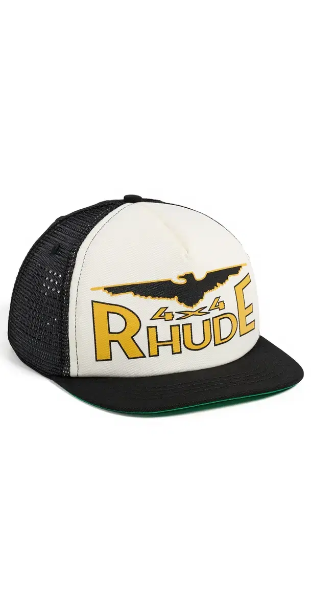 Rhude 4x4 Spirit Trucker Hat Black/White/Yellow One Size