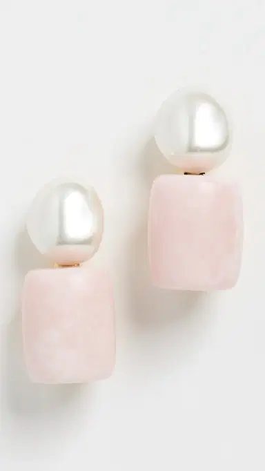 Lele Sadoughi Pebble Stud Earrings Rose One Size | Thumbnail 2