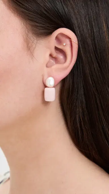 Lele Sadoughi Pebble Stud Earrings Rose One Size | Thumbnail 3
