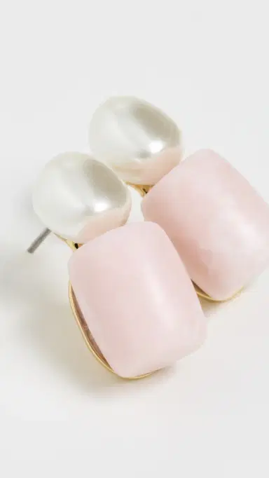 Lele Sadoughi Pebble Stud Earrings Rose One Size | Thumbnail 4