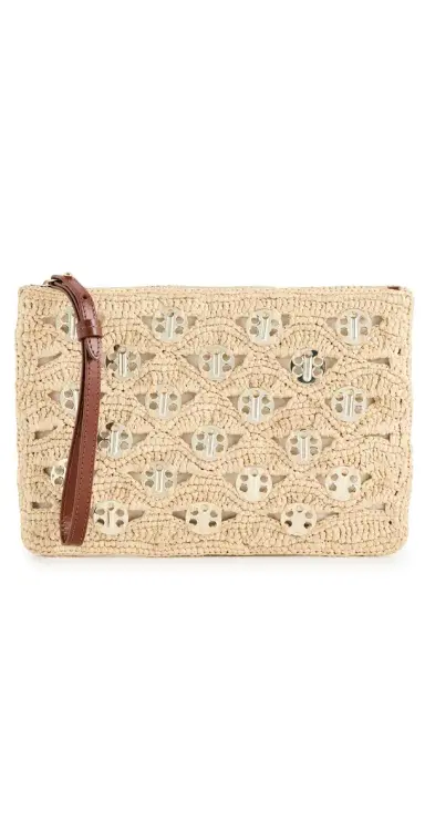 Rabanne Pouch in Raffia | Thumbnail 1