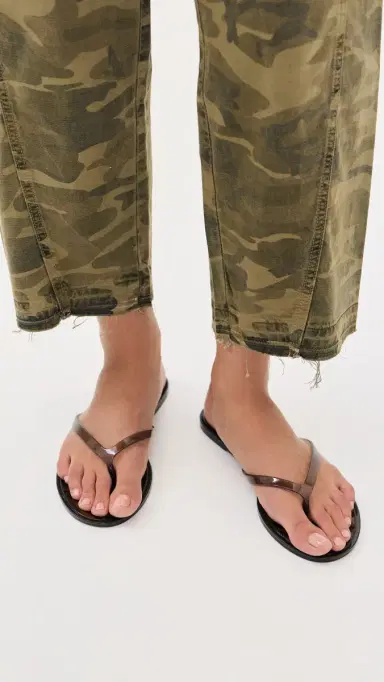 Black Suede Studio Crystal Jelly Flip Flops Brown Zebra/Black | Thumbnail 3