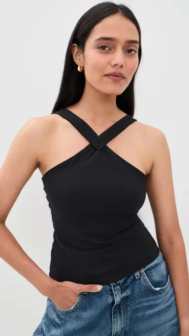 susana monaco V Center trap Top Black | Thumbnail 2