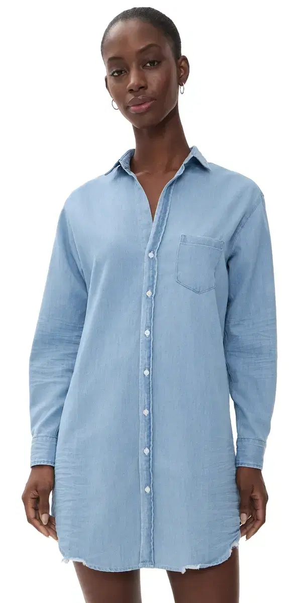 FRANK & EILEEN Mary Chambray Dress Classic Blue Wash Denim