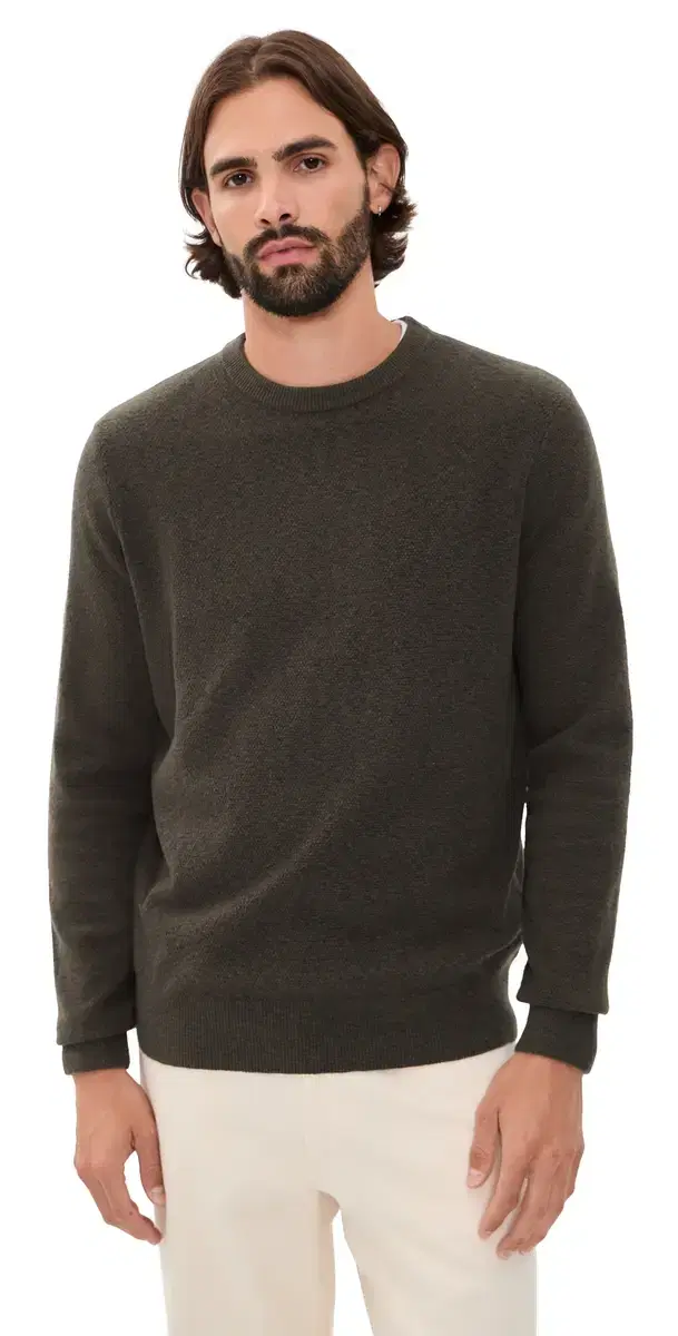 Faherty Jackson Crew Sweater Coast Brown