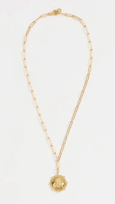 HART Enamel Resilience Bee Coin Necklace White/Gold One Size | Thumbnail 4 HART Enamel Resilience Bee Coin Necklace White/Gold One Size | Thumbnail 4