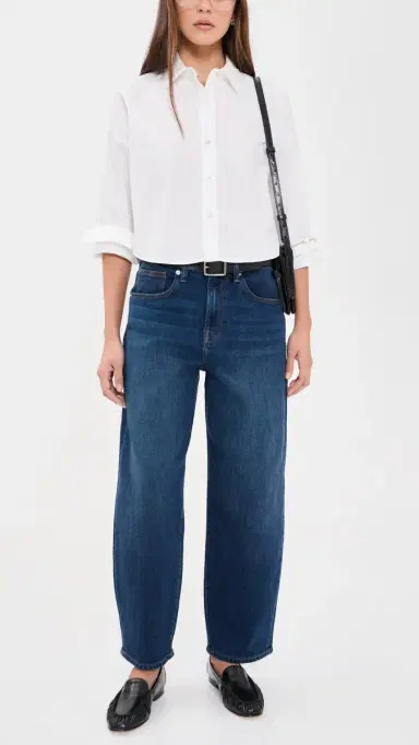 GOOD AMERICAN Vintage Barrel Ankle Jeans Meridian | Thumbnail 5