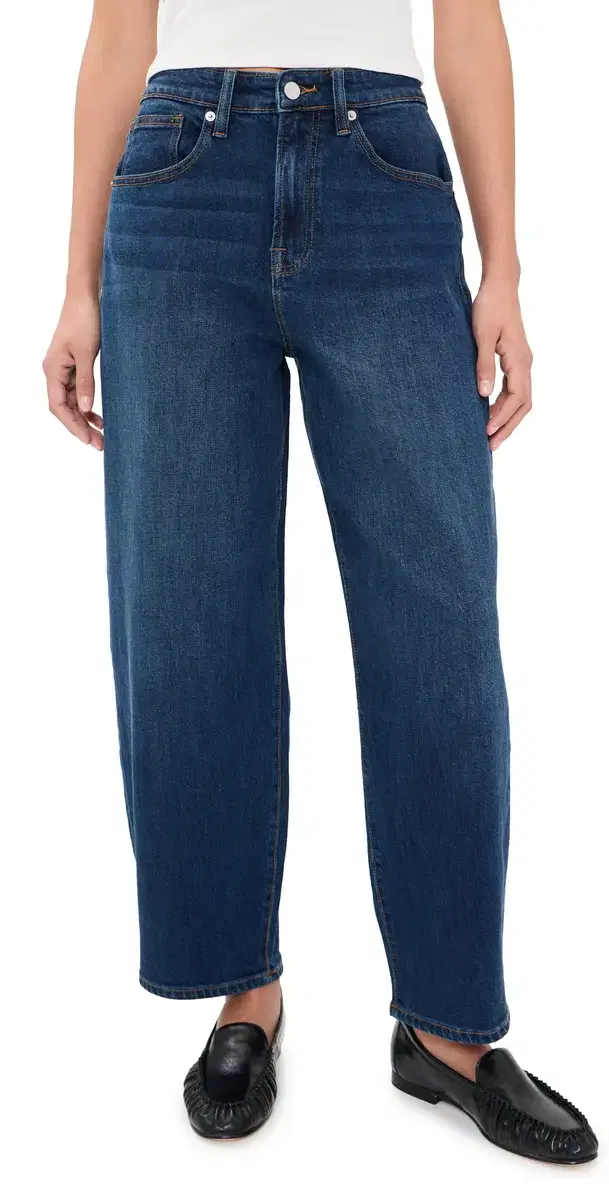 GOOD AMERICAN Vintage Barrel Ankle Jeans Meridian