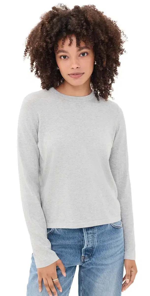 RAILS Cotton Cashmere Long Sleeve Tee Heather Grey