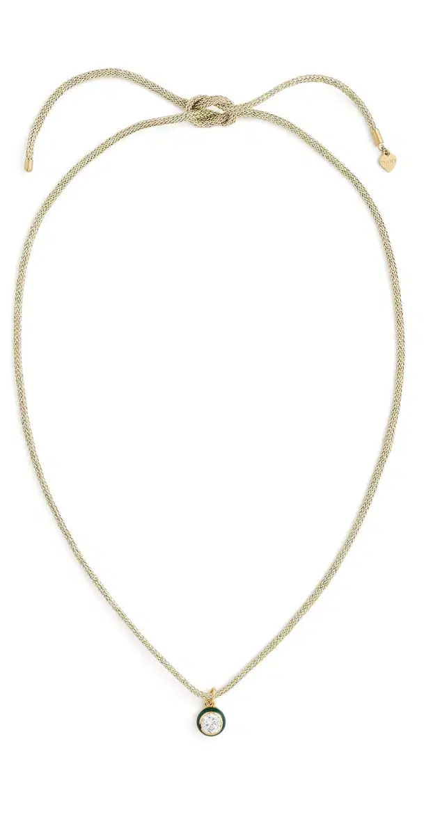HART Lurex Necklace with Enamel Bezel Charm Green/Gold One Size