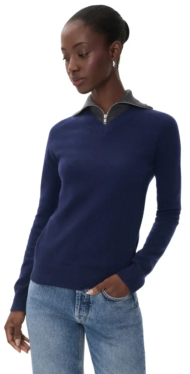 MM6 Maison Margiela Layered Knit Pullover Navy/Grey elange