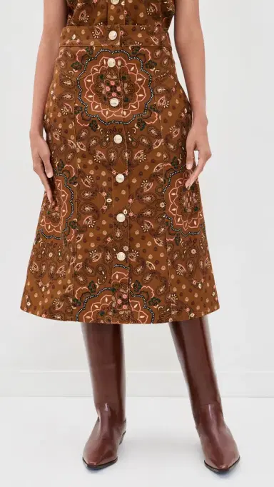 Cara Cara Juniper Midi Skirt Bandana Camel | Thumbnail 2