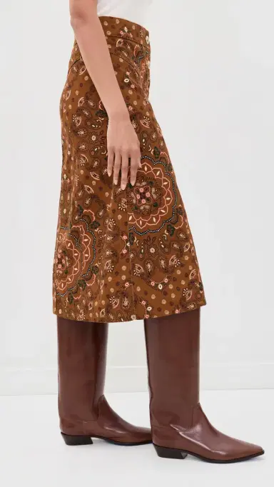 Cara Cara Juniper Midi Skirt Bandana Camel | Thumbnail 4
