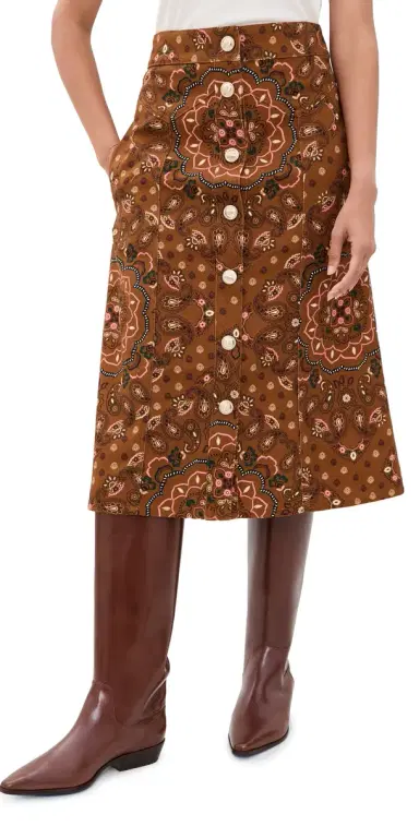 Cara Cara Juniper Midi Skirt Bandana Camel | Thumbnail 1