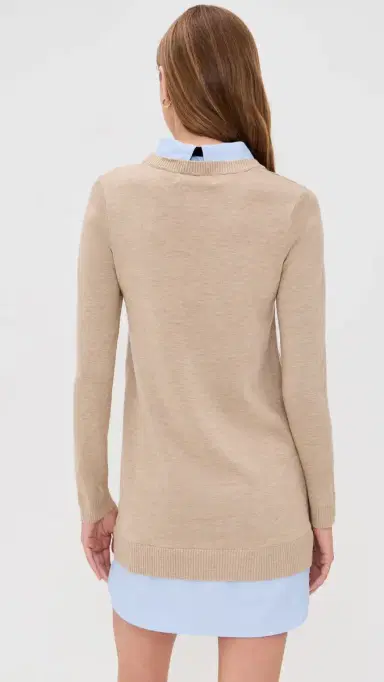 English Factory Combo Shirtdress Taupe/Oxford Blue | Thumbnail 3