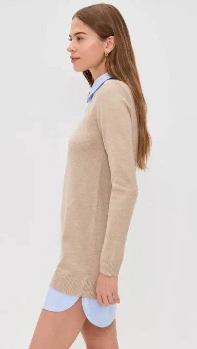 English Factory Combo Shirtdress Taupe/Oxford Blue | Thumbnail 4