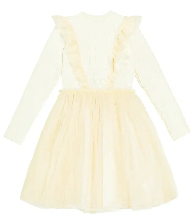 DONSJE Flovos ribbed-knit tulle dress
