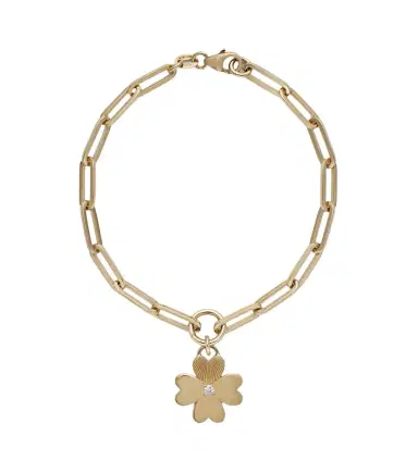 Foundrae Four Heart Clover 18kt gold chain bracelet with diamonds | Thumbnail 1