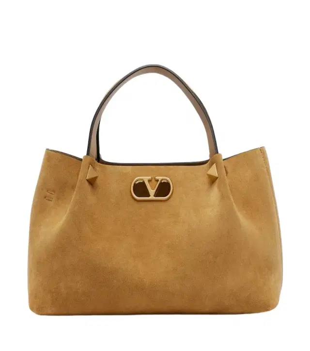Valentino Garavani VLogo Signature Small suede top-handle bag