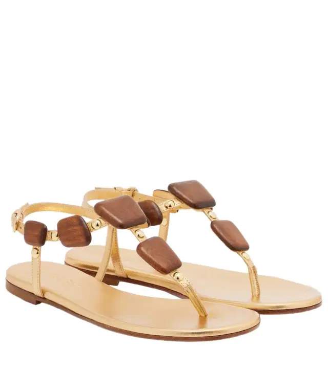 Gianvito Rossi Munduk embellished leather thong sandals