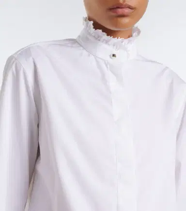 Burberry Logo ruffled cotton poplin shirt | Thumbnail 5