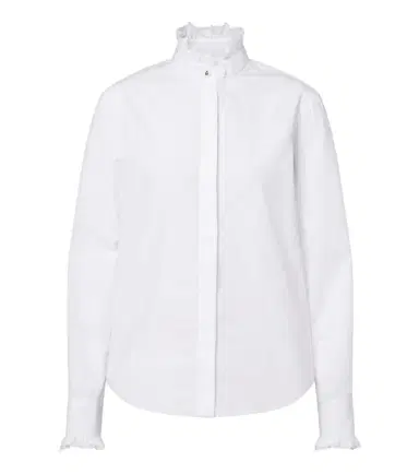 Burberry Logo ruffled cotton poplin shirt | Thumbnail 1