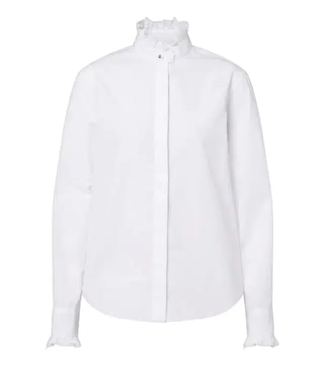 Burberry Logo ruffled cotton poplin shirt