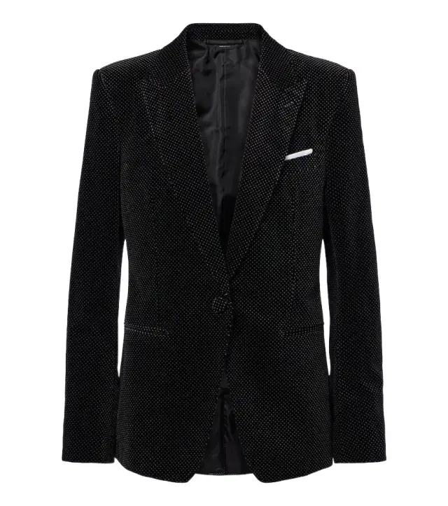 Tom Ford Polka-dot cotton velvet blazer