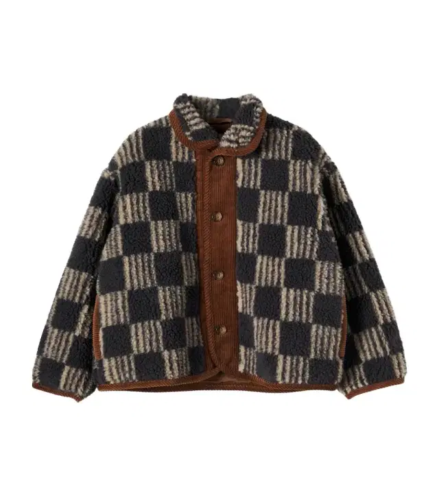 Bobo Choses Almost Moiré checked cotton teddy jacket