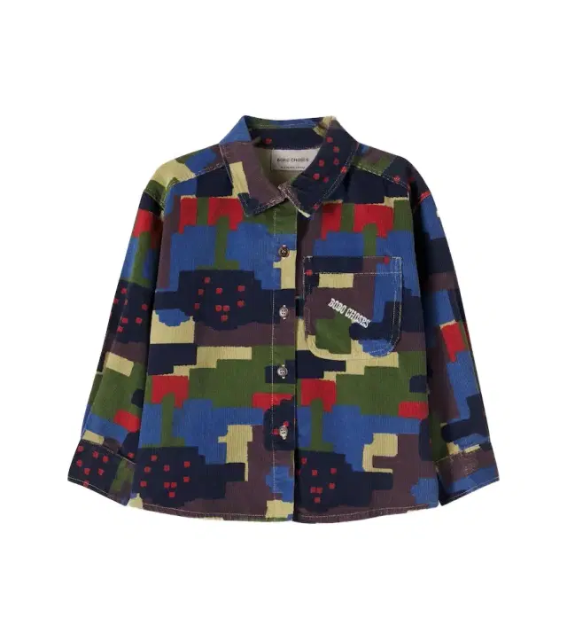 Bobo Choses Paint Forest printed cotton corduroy shirt