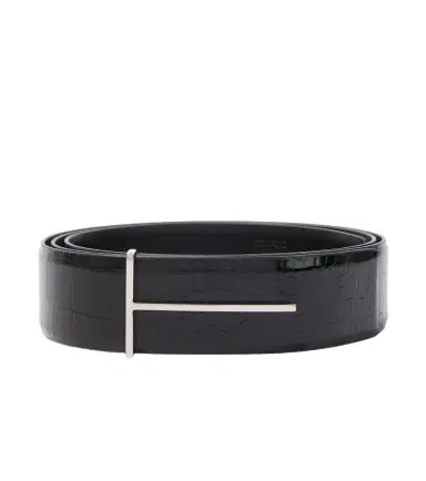 Tom Ford T croc-effect patent leather belt | Thumbnail 1