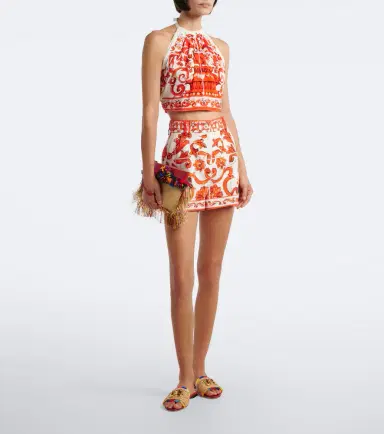 Dolce & Gabbana Majolica silk-blend crop top | Thumbnail 2