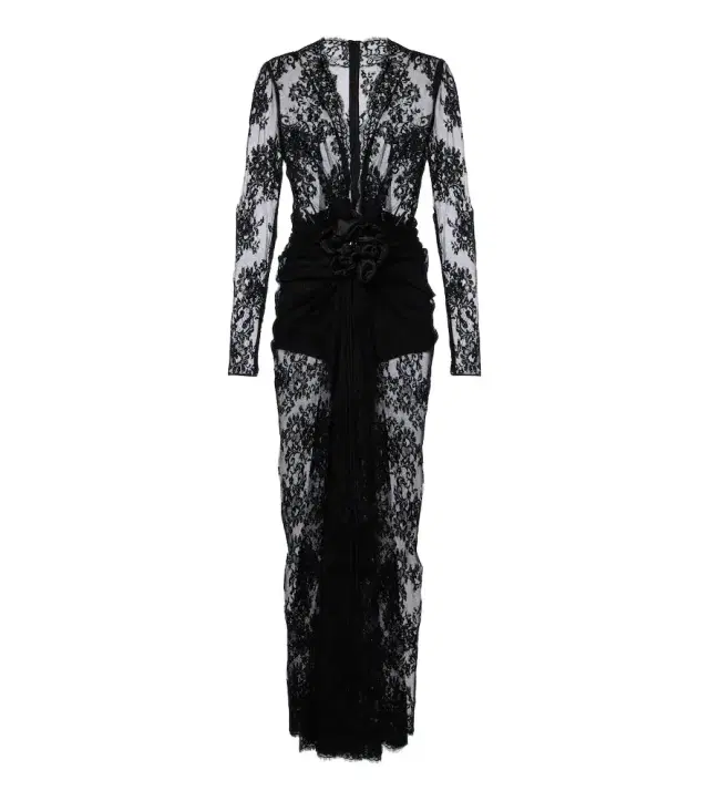 Dolce & Gabbana Gathered cotton-blend lace maxi dress