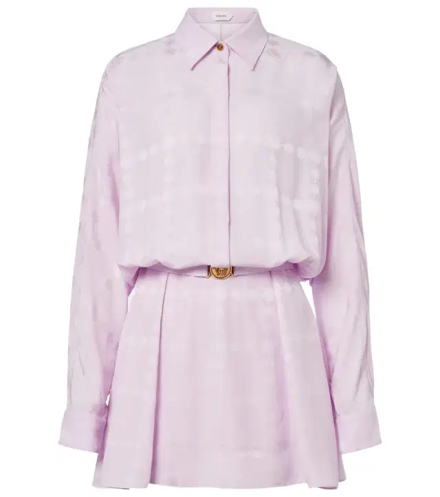 Versace Medusa silk crêpe satin shirt dress