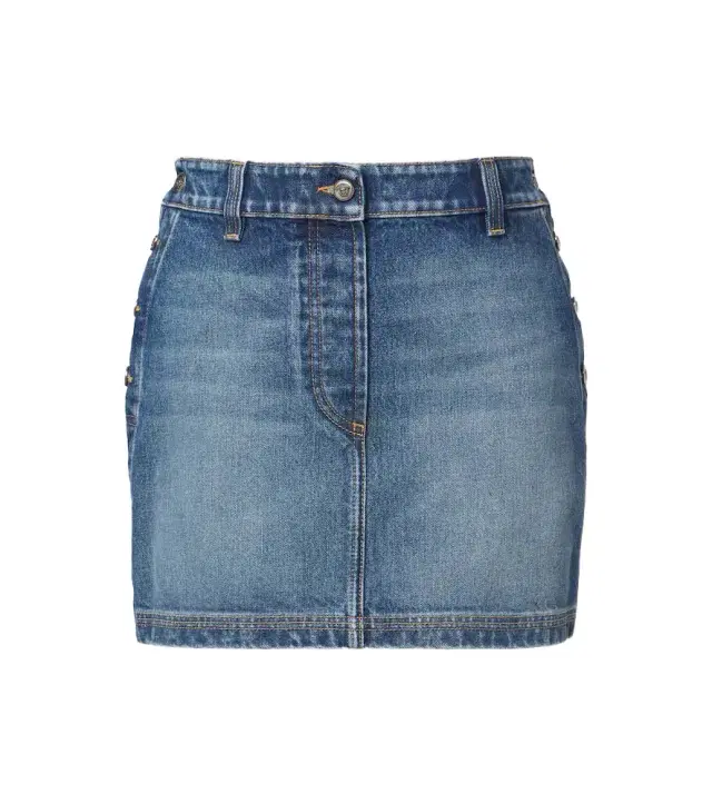 Versace Faded denim miniskirt